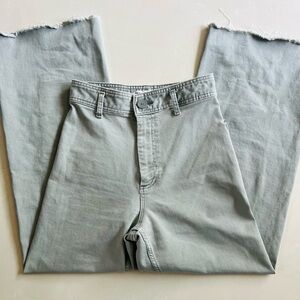 Zara Light Green Wide Leg Jeans